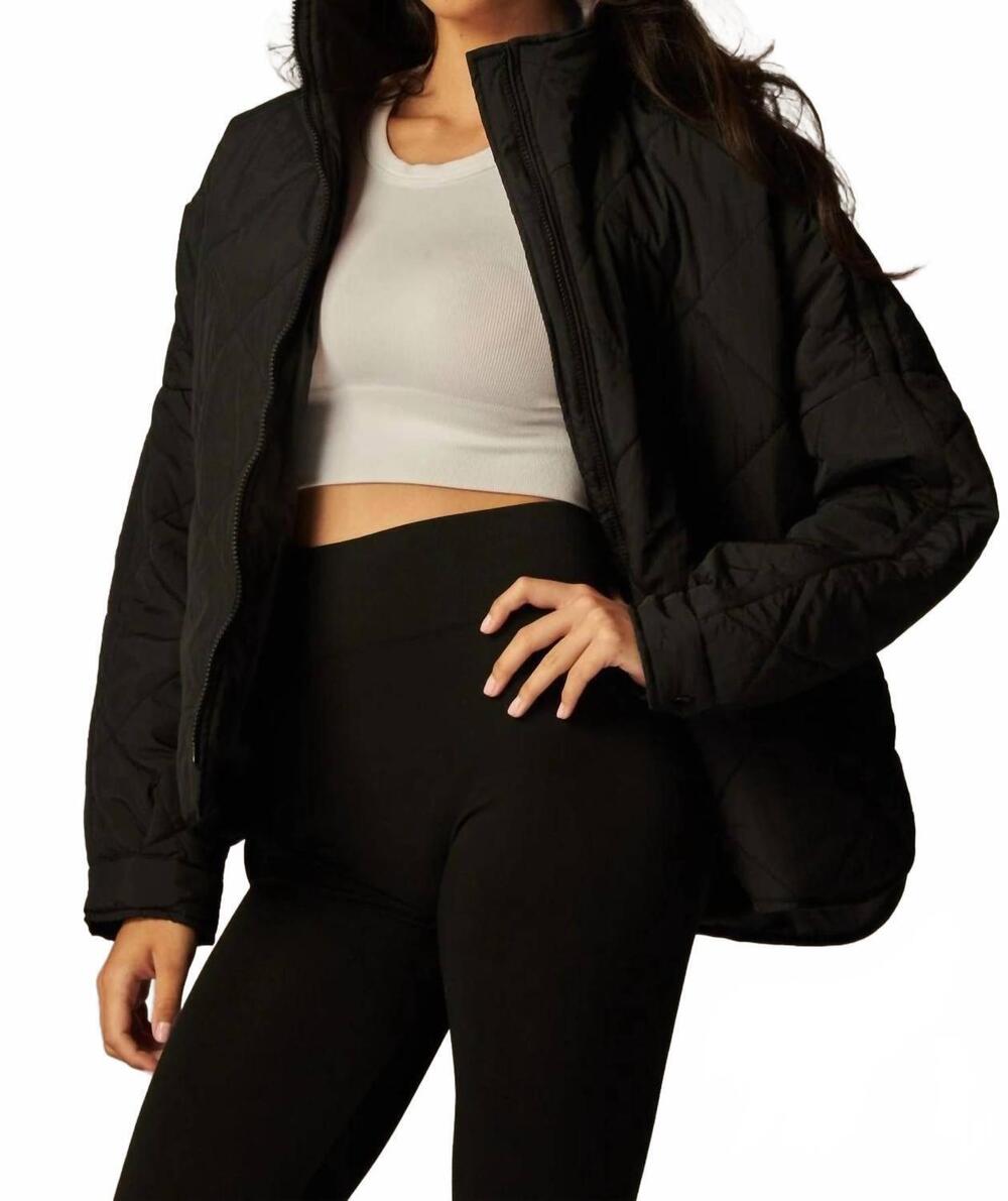 NEW LOVE POEM quilted pippa puffer jacket in black